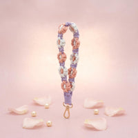 6 Pieces Handwoven Flower Keychain Handmade Braided Wrist Strap Pendant