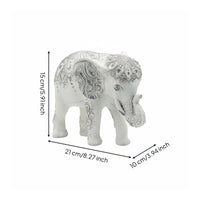 Resin Elephant Figurine Handmade Standing Elephant Statue Gift Idea for Desktop