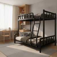 Metal Bunk Bed Space-Saving Bunk Bed Frame with Ladder Furniture for Teens, Students, Shared Bedrooms, Dorm Rooms, Apartments