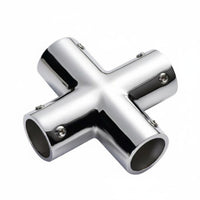 Four-Way Cross Tube Connector Heavy Duty Four-Way Cross Pipe Connector Easy Installation Stainless Steel Tube Joint for Yacht