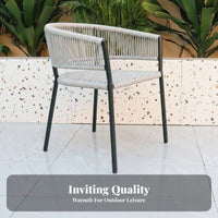 Woven Dining Chair Long-Lasting Construction Woven Dining Chair with Seat Pad Weather-Resistant Strong Load-Bearing