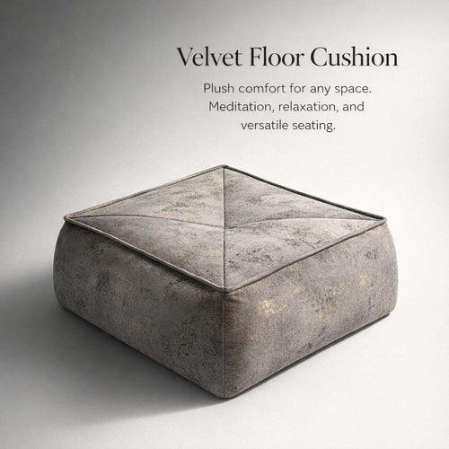 Footstool Pouf Chair Pouffe, Velvet Beanbag Ottoman Round Circle, Living Room Po #variant:Square M (38x38x14cm)