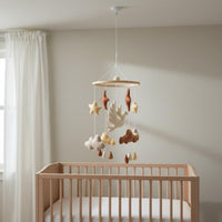 Felt Crib Mobile Handmade Nursery Hanging Toy Sleep Aid for Babies, Newborns