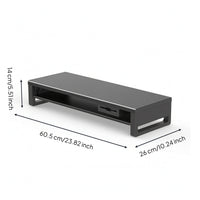 Ergonomic Computer Monitor Riser with Drawer Double-Layer Monitor Stand with Drawer Multi-Functional Computer Desk Organizer Rectangular for Professionals