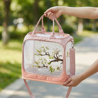 Bird Carrier and Parrot Travel Bag, Oxford Cloth Pet Bird Bag with Transparent Breathable Window, Portable Bird Cage for Small Parrot Parakeet