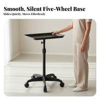 Adjustable Salon Tray Cart Hair-Resistant Casters Hairdresser Professional Trolley Rolling Salon Tray Stand Effortless Wheels