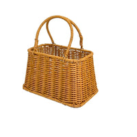 Wicker Basket Handwoven Woven Carrying Basket Natural