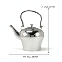 Teapot with Curved Spout Polished Kettle with Arched Handle Tabletop Tea Kettle for Kitchen Counter