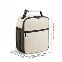 Insulated Lunch Bag Front Pocket Zippered Lunch Bag Top Handle