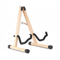 Foldable Wooden Floor Guitar Rack Portable Folding Guitar Stand Stable Violin Floor Stand Non-Slip Padding for Home, Music Room, Studio