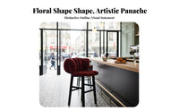 Flower-Seat High Chair French Design Upholstered High Seat Luxury Design Stable Base for Business Owners, Guests, Counter, Cafe