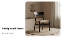 Wooden Frame Cord Chair Wabi-Sabi Design Dining Seating Japanese aesthetic Easy Assembly for Kitchen