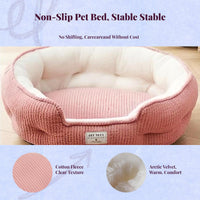 Pet Bed, Cozy Dog & Cat Bed, Plush, Calming, Washable