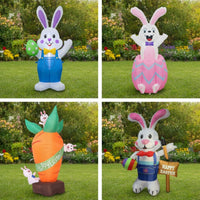 Inflatable Easter Inflatable Cartoon-Style Conejo De Pascua Inflable Freestanding Conejo Inflable Gigante Oversized for Families, Garden, Lawn, Porch