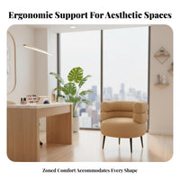 Shell spine Armchair Luxury design Vanity Stool Upholstered Seat Ergonomic spinerest for Makeup aficionados