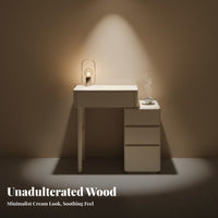 Space-Saving expandableable Vanity Set with Cabinet Minimalist aesthetic Dressing Table Ample Storage Makeup Desk Modern Design for Apartment Dwellers, Young Adults, Gift Givers, Small Living Spaces, Dorm Room
