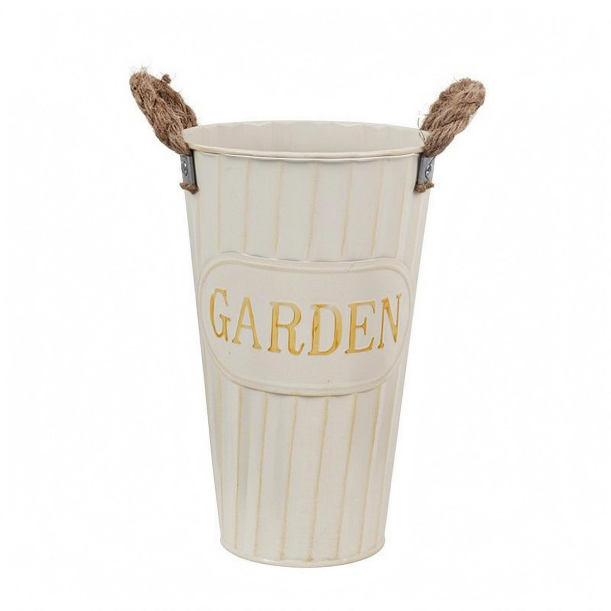 Metal Flower Planter Vintage Finish Plant Pot Lightweight