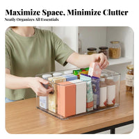 Clear container with Handles adaptable Organizer container sturdy Construction