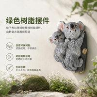 Mother and Baby Koala Climbing Tree Branch Wall Hanging Resin Ornament