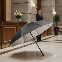 Waterproof Umbrella with Silver Coating Rainproof Long-Handled Umbrella Sturdy Automatic Opening for Business Professionals
