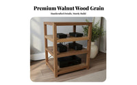 Solid Wood Audio Rack Sturdy Construction Walnut Stereo Cabinet Stable Load-Bearing Audiophile Equipment Rack for Home Theater, Listening Room