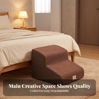 Dog Stairs with Removable Cover | Textured material Surface, Machine Washable, Pet Stairs with Removable Cover, for Bed