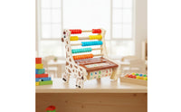 Wooden Abacus with Blocks Tabletop Educational Abacus Hands-on Counting Frame for Young Children, Classroom, Homeschool