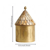 Ornate Brass Canister Tabletop Display Decorative Brass Jar Lid for Storage