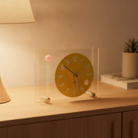Acrylic Clock Transparent Decorative Clock Modern Compact for Desk, Bedroom