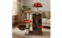 Toadstool Feline Tree Arched Opening Multi Level Feline Structure Dangling Toys