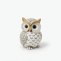 Decorative Owl Figurine Gold-Accented Owl Shelf Decor Eye-Catching for Tabletop