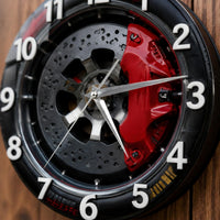 Brake Disc Timepiece Printed Design Home Decor Silver Hands