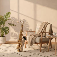 B♭ Tenor Saxophone Brass Tenor Saxophone with Embouchure Piece Comfortable Woodwind for Students, Lessons