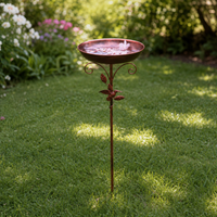 Iron Garden Feeder, Wild Birds Bath, 76cm Garden Ornament, Outdoor Decor