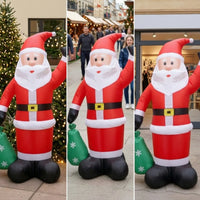 Inflatable Santa with Gift Bag Festive Inflatable Santa Outdoor Decoration Tall Eye-Catching for Yard, Garden