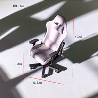 1:12 Scale Dollhouse Miniature Gaming Desk and Chair Set with Computer