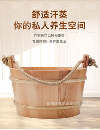 跨境6L汗蒸房桑拿桶木桶实木红雪松盛水桶澡堂桑拿房浇水工具配件