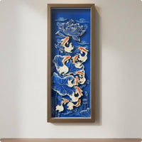 Aquatic Cluster Wall Art Housewarming Gift Fish Paper Cut Decor Shadow Effect for Entryway