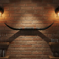 Bull Antler Wall Hanging Resin Craft Long Antler Skull Wall Hanging 3D for Hotel