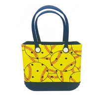 EVA Tote Bag Washable Carryall Navy Handles