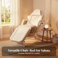 Foldable Beauty Bed Firm-density Foam Padding Portable Permanent Makeup Bed Face Cradle Hole Folding Spa Chair with Adjustable Backrest for Estheticians Lash Technicians Suitable for Professional Salons Spas Healthcare Facilities Home Businesses