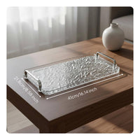 Water Wave Tray with Handles Easy to Clean Home Decor for Kitchen, Bathroom