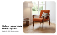 Upholstered Armchair with Wooden Frame Lighting Luxury Decorative Look Lounge Chair Thick Pad Ergonomic Design