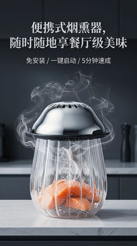 便携式三文鱼烟熏器 小型烟熏机烟熏三文鱼片制作机 一键启动