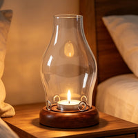 Glass Candle Lantern Zen Design Home Decor Smoke Reducing for Living Room
