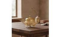 Condiment Jar with Lid and Spoon Gold-Tone Jars for Hosts, Homeowners