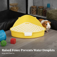 Small Pet Toilet Box Anti-Tip Guinea Pig Corner Toilet Pet Corner Litter Pan Detachable Design Small Pet Potty Removable Grate