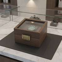 Vintage Watch Display Box Particle-Resistant Wooden Watch Box Cushioned Wristwatch Holder Elegant Design Soft Interior Lining