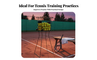 With Wheels Tennis Ball Cart Portable Tennis Ball Hopper No Bending Required for Coaches, Athletes, Practice Exercises, Backyard