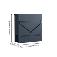 Locking Metal Mailbox Rectangular Wall-Mounted Mailbox Easy to Mount Outdoor Storage for Office